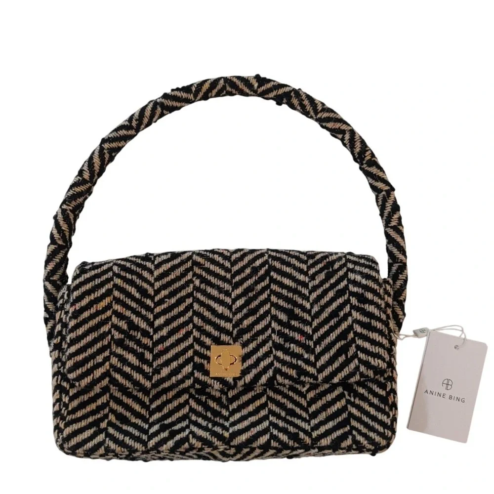 Anine Bing Bag Nico Bag Herringbone Purse Read